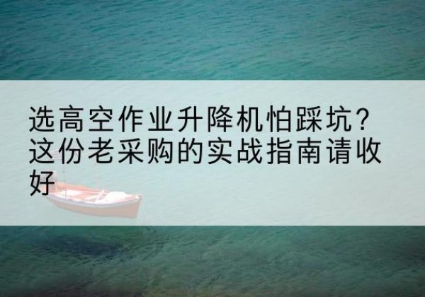 高淳高空作业升降机厂家推荐-选高空作业升降机怕踩坑？这份老采购的实战指南请收好
