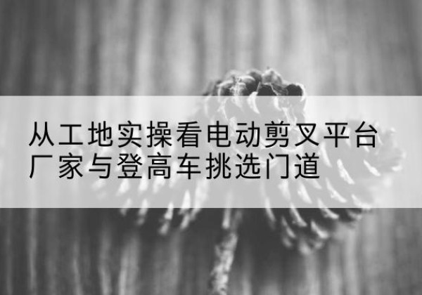 高淳电动剪叉升降平台厂家-从工地实操看电动剪叉平台厂家与登高车挑选门道